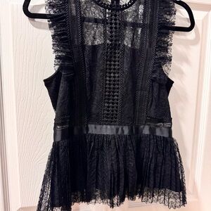 Elegant Black Lace Sleeveless Top